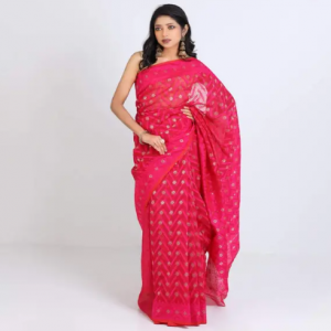 light pink color Cotton Saree